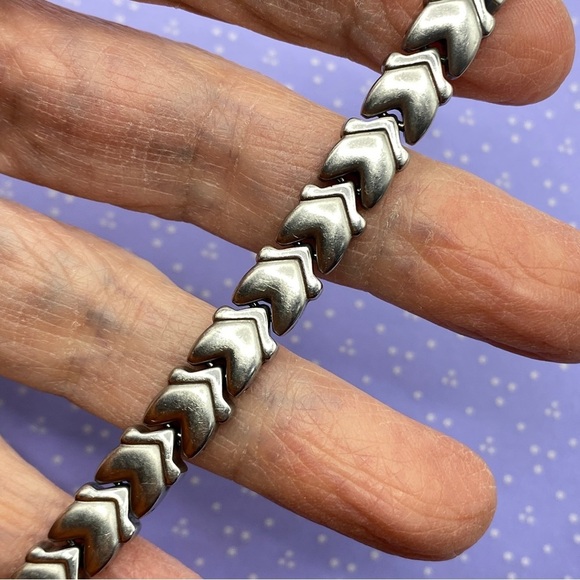 Magnetic Therapy Stainless Steel Bracelet Chevron Design Gender Neutral - Picture 5 of 8